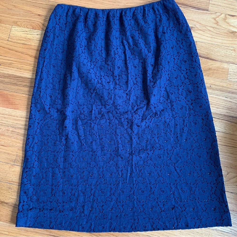 Women’s Lace Pencil Skirt - Navy Blue